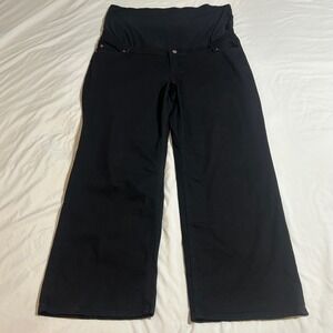 HM MAMA Womens XXL Black Wide Leg Over Bump Maternity Jeans 10092334